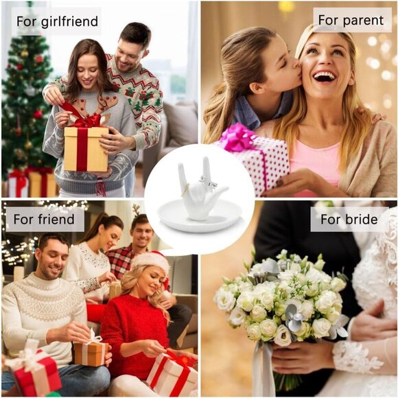 I LOVE YOU Hand Ring Holder - Ceramic Jewelry Holder Dish Trinket Tray for Rings - Picture 7 of 7